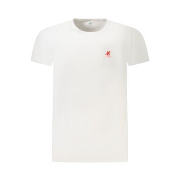 U.S. Grand POLO Tricou barbati simplu cu logo rosu brodat - alb -