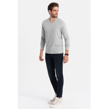 Bluza din bumbac cu decolteu in V