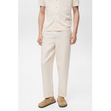 Pantaloni conici din amestec de in