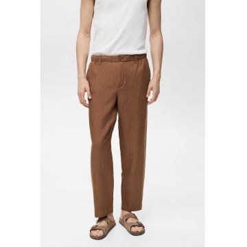 Pantaloni conici din amestec de in