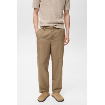 Pantaloni conici din amestec de in