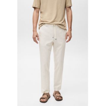 Pantaloni din amestec de in cu snur de ajustare in talie