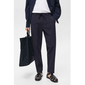 Pantaloni drepti din amestec de lyocell cu talie ajustabila