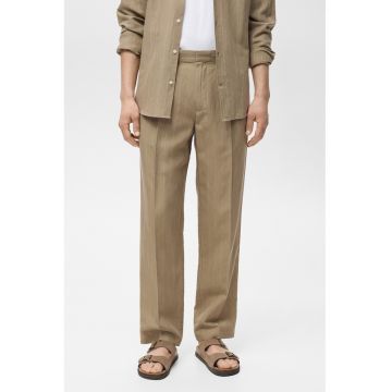 Pantaloni eleganti din amestec de in si lyocell