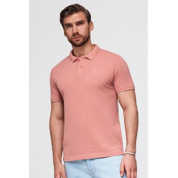 Tricou polo cu model uni - Roz