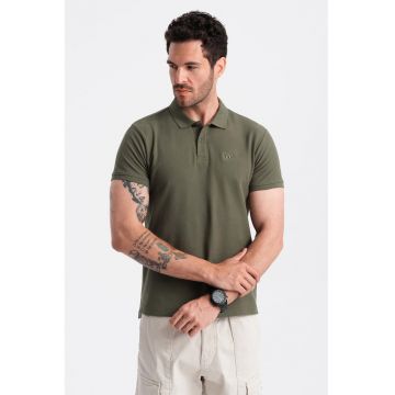Tricou polo cu model uni - Verde inchis
