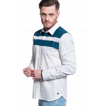 Camasa Barbati -  Casper Kc Stripe - Croiala Regulara - Inchidere: Nasturi - Compozitie Material: 100% Bumbac - Numar De Buzunare: 1 - M Intl - Alb