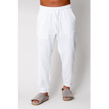 Pantaloni lung cu snur White 17082
