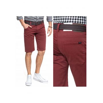 Pantaloni Scurti Barbati -  1007589 7139 - Material: 100% Bumbac - Croi: Slim Fit - Inchidere: Fermoar - Numar De Buzunare: 5 - W29 EU - Rosu