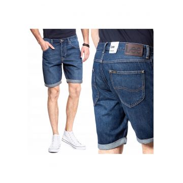 Pantaloni Scurti Din Denim Pentru Barbati -  5 Pocket Short - Croi: Regular Fit - Stil: Drept - Inaltimea Taliei: Medie - Inchidere: Nasturi - 29 EU - Albastru