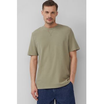Tricou din bumbac cu decolteu la baza gatului