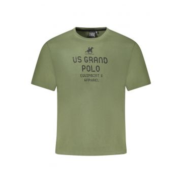 U.S. Grand POLO Tricou barbati cu imprimeu din bumbac - regular fit - verde -
