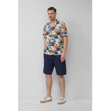 Bermude relaxed fit din bumbac cu snur de ajustare