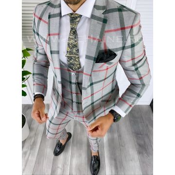 Costum barbati slim fit (PANTALONI + VESTA) 5363 D3-3.4