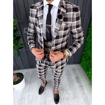 Costum barbati slim fit (PANTALONI + Vesta)  7801 N7-4.2