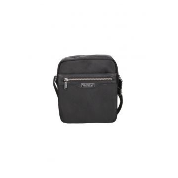 Geanta crossbody de material textil - Negru
