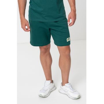 Pantaloni scurti cu snur si logo brodat