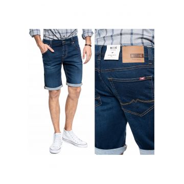 Pantaloni Scurti Din Denim -  Chicago Short - Croi: Slim Fit - Stil: Ingustat / Ajustat - Inaltimea Taliei: Medie - Inchidere: Nasturi - Albastru