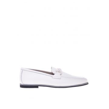 Pantofi loafer cu logo si aspect texturat