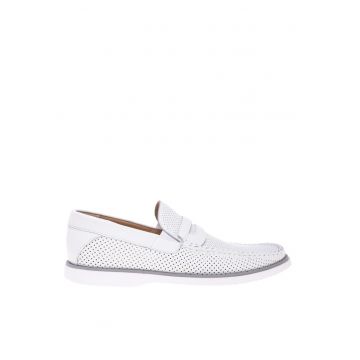 Pantofi loafer de piele cu perforatii