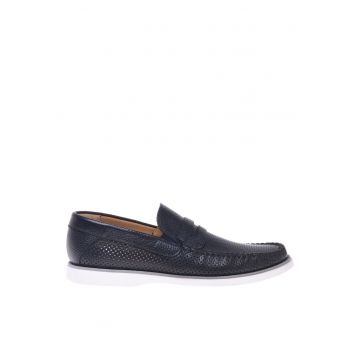 Pantofi loafer din piele cu perforatii
