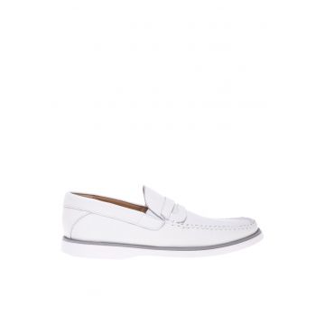 Pantofi loafer din piele cu varf rotund