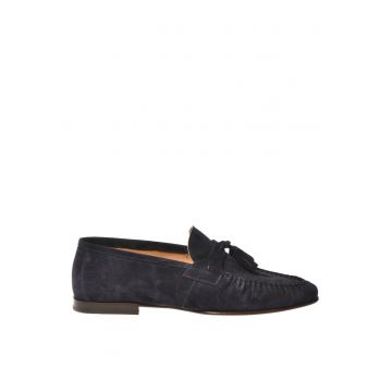 Pantofi loafer din piele intoarsa cu canafi