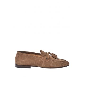 Pantofi loafer din piele intoarsa cu canafi