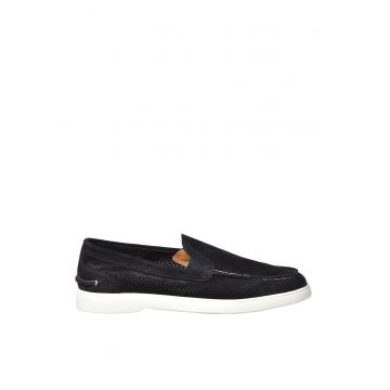 Pantofi loafer din piele intoarsa cu perforatii