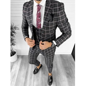 Sacou barbati slim fit NEGRU B7916 O3-3.1