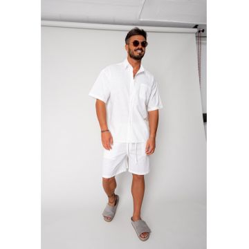 Set Vento camasa si pantalon scurt White 17419