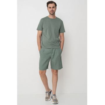 Tricou din bumbac cu model uni