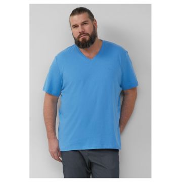Big Sizes Tricou barbati big sizes cu decolteu in V - croiala Regular Fit - Albastru