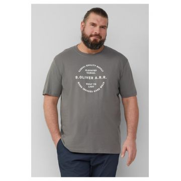 Big Sizes Tricou barbati big sizes cu decolteu la baza gatului - imprimeu cu logo