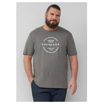 Big Sizes Tricou barbati big sizes cu decolteu la baza gatului - imprimeu cu logo