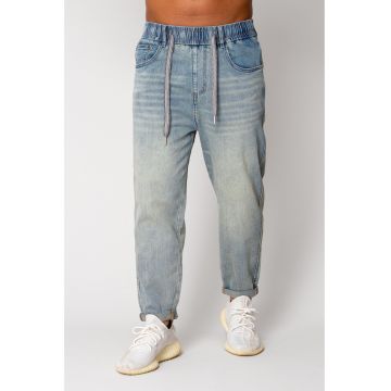 Blugi Joggly lungi cu snur Blue 17366