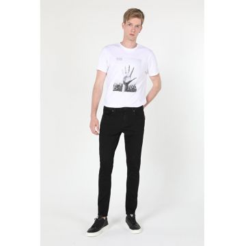Blugi slim fit cu model cu 5 buzunare 2