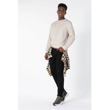Bluza sport cu decolteu la baza gatului si aspect striat - 654844