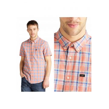 Camasa Barbati -  Button Down Ss - Croi: Regular Fit - Inchidere: Nasturi - Compozitie Material: 100% Bumbac - Numar Buzunare: 1 - Multicolor - 1 Bucata