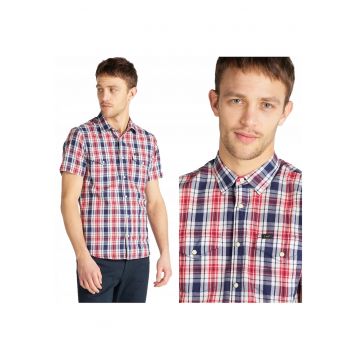 Camasa Barbati -  Camasa Western Cu Maneca Scurta - Croi: Slim Fit - Inchidere: Capse - Compozitie Material: 100% Bumbac - Numar De Buzunare: 2 - Alb
