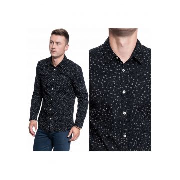 Camasa Barbati -  Casper Chambray - Croi: Regular Fit - Inchidere: Nasturi - Compozitie Material: 100% Bumbac - Numar Buzunare: 0 - Negru
