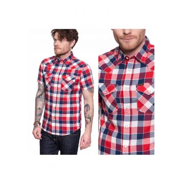 Camasa Barbati -  Ss Western - Croi: Slim Fit - Inchidere: Capse - Compozitie Material: 100% Bumbac - Numar De Buzunare: 2 - Multicolor - 1 Bucata