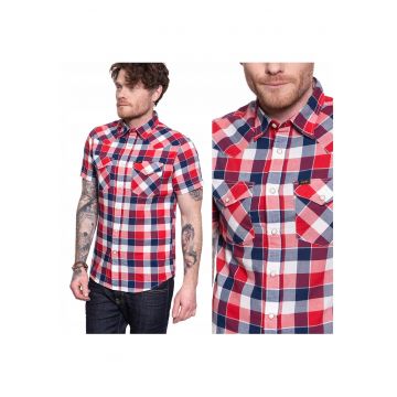 Camasa Barbati -  Ss Western - Croi: Slim Fit - Inchidere: Capse - Compozitie Material: 100% Bumbac - Numar De Buzunare: 2 - Multicolor - 1 Bucata
