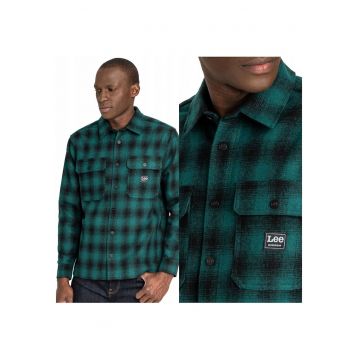 Camasa Din Material -  Overshirt Workwear - Croiala Regulara - Inchidere: Butoni - Compozitie Material: 90% Poliester - 10% Lana - Numar De Buzunare: 2 - Multicolor - 1 Bucata