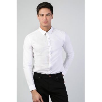 Camasa slim fit din amestec de bumbac