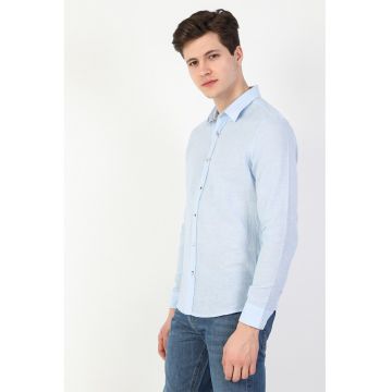 Camasa slim fit din amestec de in