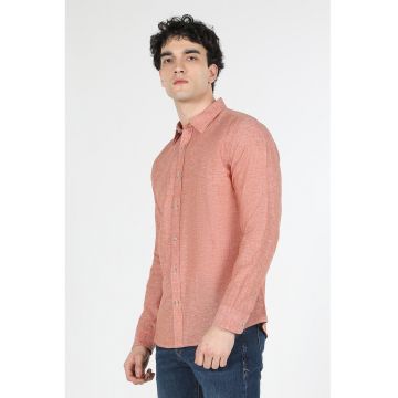 Camasa slim fit din amestec de in