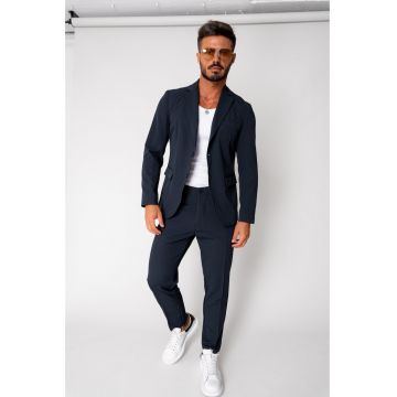 Costum sacou si pantalon lung Navy 17216