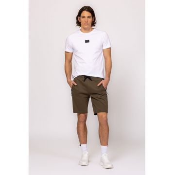 Pantaloni scurti cu model uni si snur de ajustare