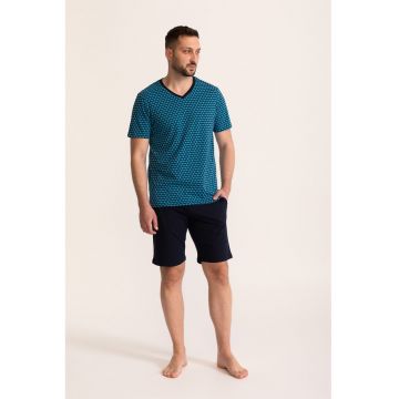 Pijama cu imprimeu si decolteu in V